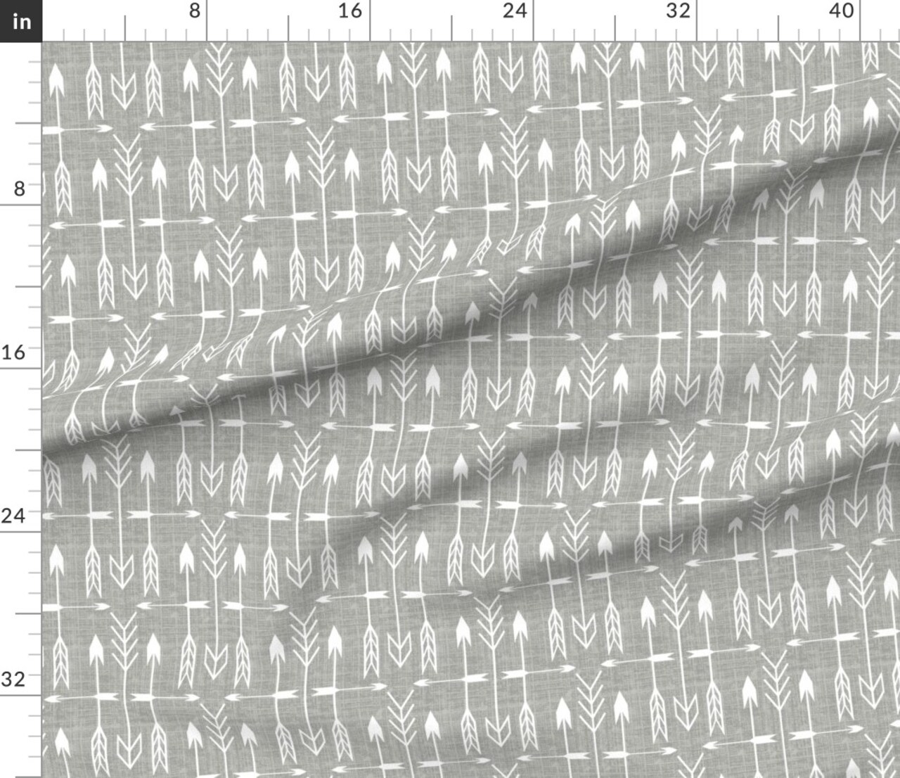 Various Fabrics by the Yard or Fat Quarter Archery Silver Arrow Pointer Gray Arrows Custom Printed Fabric by Spoonflower